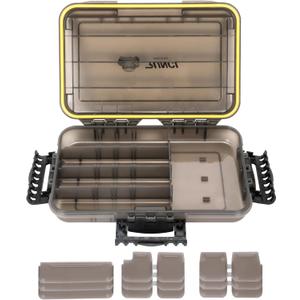 RUNCL Fishing Tackle Box, Waterproof Tray for Jigs Lures, Thicker Floating Tackle Utility Box with Adjustable Dividers, 3600/3700/Large 3700 Size