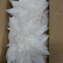 Sggvecsy 15 Pcs Christmas Glitter Flowers Christmas Tree Ornaments Shining Artificial Poinsettia Christmas Flowers Decoration with Clips for Xmas Holiday Wedding Wreath Party Floral Decorations(White)