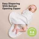 Baby Swaddle Sleep Sacks with Zipper - 3-Pack Swaddles for Newborns 3-6 Months, Infant, Baby Girls, Boys, Soft & Durable Newborn Sleep Sack, Easy Diaper Change Swaddling Blanket (Aspire, L)