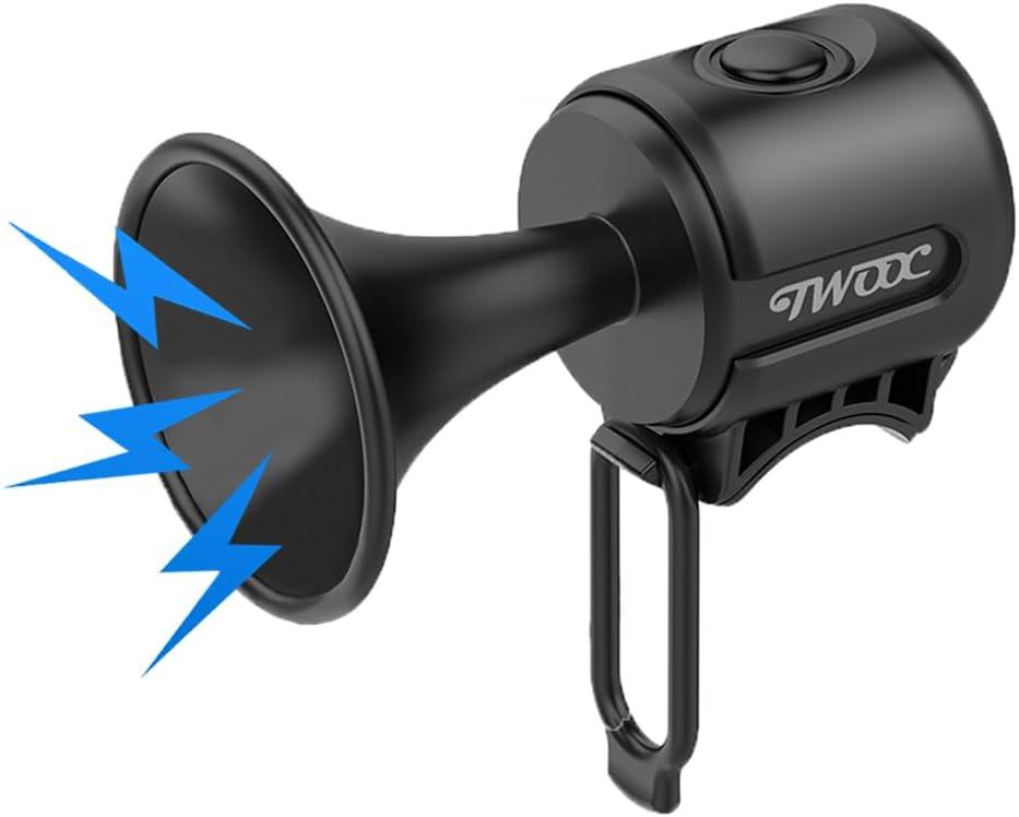 Electric Bike Horn, 120dB Electronic Bicycle Bell with 300mAh Battery Operated/IPX4 Waterproof, Loud Bike Bell for Adults/Kids (Black)