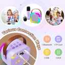 ShinePick Kids Karaoke Machine with 2 Wireless Microphones Portable Bluetooth Mini Karaoke Machine Speaker Kids Toys Christmas Birthday Gift for 3 4 5 6 7 8 9 10 11 12+Year Old Girls Boys (Purple)