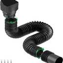 1 Pack Black-Rain Gutter Downspout Extensions, Downspout Extender for Rainwater Drainage Flexible, Down Spout Drain Extension Pipe, Extendable from 21 to 62 Inches (Fit 3"x 4" downspouts)