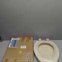 HIGHCRAFT Premium Elongated Toilet Seat with Adjustable Hinges - Molded Plastic Toilet Seat - Fits Standard Elongated Toilets - Oval Seat in Bone/Beige