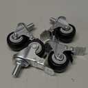 Finnhomy Stem Caster Wheels 2 Inch Heavy Duty Threaded Swivel Casters 1/2" -13 x 1 with Brake Set of 4 Premium Polyurethane Wheels PU Anti-wear Smooth Casters, Black