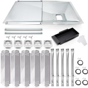 Grill Grease Tray Replacement Parts for Nexgrill 5 Burner 720-0888S, 4 Burner 720-0830X, Adjustable Drip Tray with Catch Pan, Heat Plates, Burner and Igniters for Nexgrill 720-0888s Replacement Parts.
