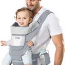 YSSKTC Baby Carrier Ergonomic Infant Carrier with Hip Seat Kangaroo Bag Soft Baby Carrier Newborn to Toddler 7-45lbs Front and Back Baby Holder Carrier for Men Dad Mom (Grey)