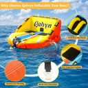 Qalvyn 1-2 Person Inflatable Towable Tubes for Boating – Heavy-Duty Nylon Cover, EVA Foam Pads, Dual Tow Points for Easy Pulling, Patented Speed Valve for Quick Setup