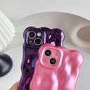 Caseative for iPhone 13 Case,Water Ripple Wave Meteorite Bubble Chrome Plating Electroplated Candy Phone Case (Eletro Red)