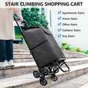 KEDSUM 2 in 1 Grocery Cart on Wheels for Stairs, 60L/300LBS Shopping Carts for Groceries, Stair Climbing Cart with Removable Waterproof Bag, Folding Shopping Carts for Stairs, Black