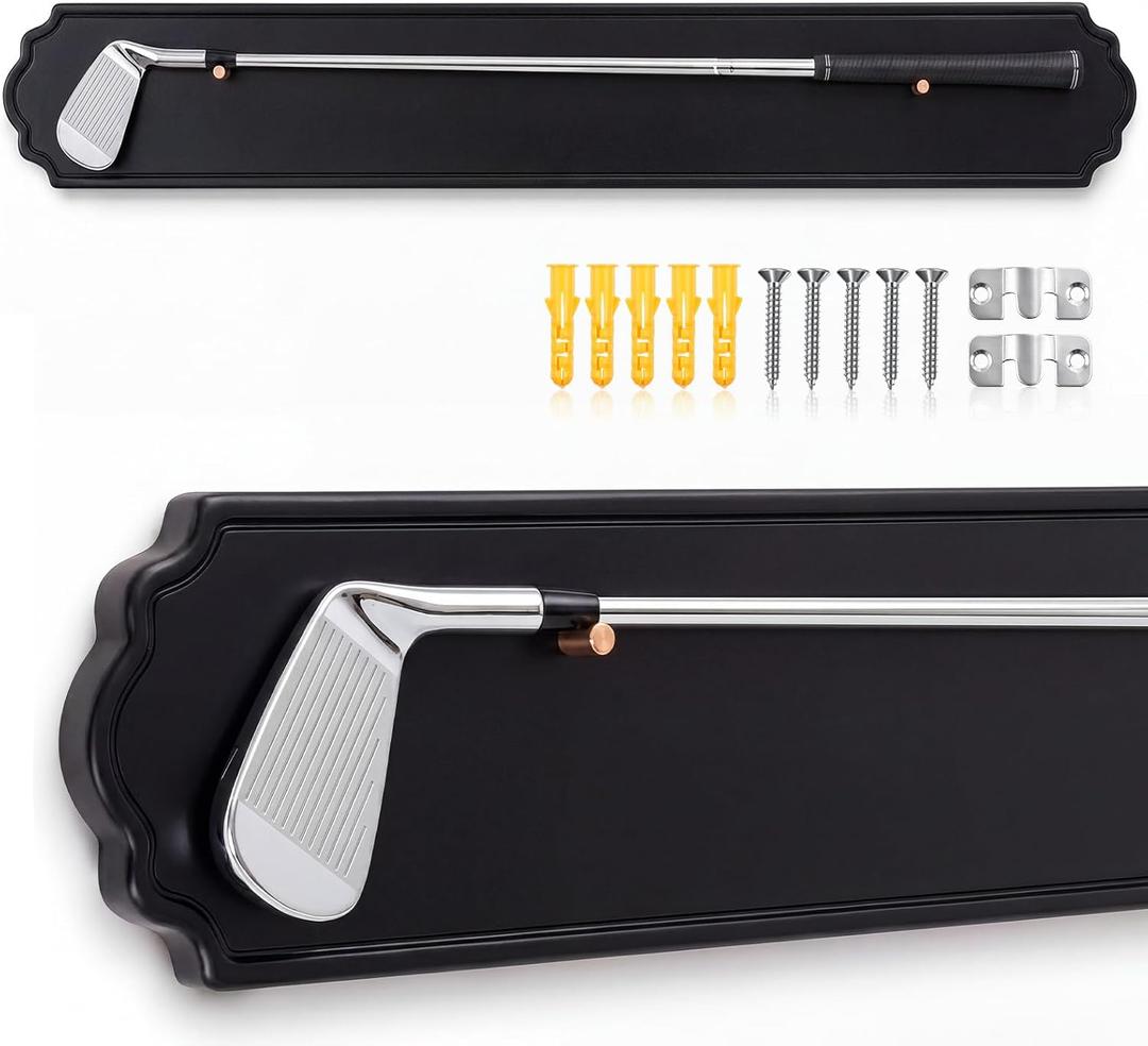 Silipull Black Golf Club Display Case Wall Mount, 42 Inch | Single Club Rack for Putter Iron, Wooden Shadow Box Frame for Home Decor, Memorabilia Case, Gift for Enthusiasts