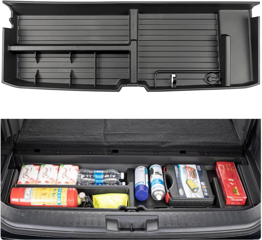 For 2020-2026 Toyota Highlander Trunk Hidden Storage Box, SUV Insert Cargo Rear Hatch Organizer, Extra Space fits Highlander Under Cargo Floor Storage Bins Accessories