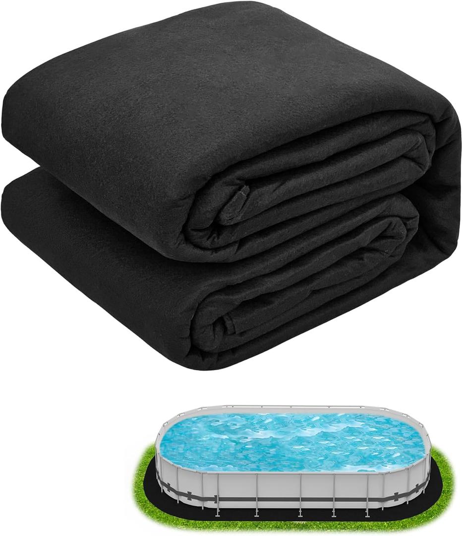 15' × 30' Oval Pool Liner Pad for Above Ground Pool, Durable Pre-Cut Under Pool Padding, Puncture Protection and Extend Liner Life