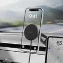 Belkin Wireless Car Charger, Magnetic Wireless Phone Mount for EV w/ 1M USB C Cable, Qi2 MagSafe Compatible Fast Charging for iPhone 17, Galaxy S25, Pixel 10, & More - Travel Accessories - Black