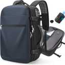 Vacuum Backpack Travel  Expandable Compression Carry On Backpack with Vacuum Pump, Water-Resistant TSA Lock Travel Bag, 17" Laptop Backpack for Men Women, Business Airplane Flight Luggage, Navy Blue
