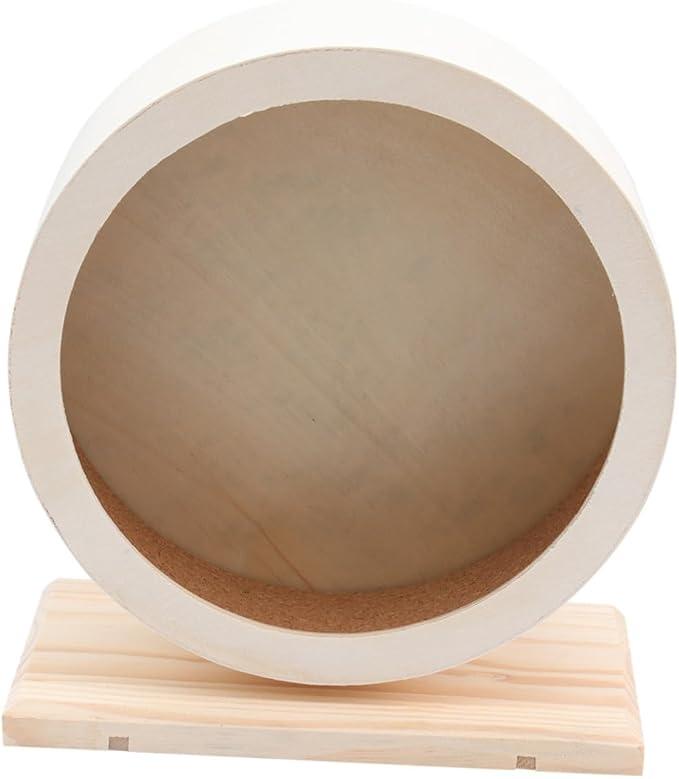 Hamster Wooden Silent Wheel, Small Animal Exercise Wheel Accessories, Quiet Spinner Hamster Running Wheels Toys for Hamsters,Guinea Pig, Gerbils, Mice and Other Small Pets,8.2' Medium Size
