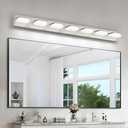 Bicrink 7-Light Bathroom Vanity Light Fixture Over Mirror, Nickel LED Vanity Lighting Fixtures, 45.67 inch Modern Bathroom Wall Light Fixtures with Rotating Lamp Head