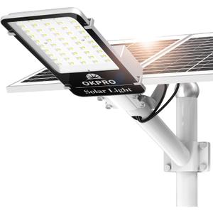 OKPRO 20000W Solar Street Lights Outdoor - 7000K Solar Parking Lot Lights Commerical Dusk to Dawn, Outdoor Street Light Heavy Duty, Wide Angle IP66 Waterproof with Remote Control
