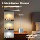 Cordless Table Lamp with 5000mAh Battery USB Rechargeable Touch Bedside Light for Bedroom, Kitchen, Office, Restaurant, Patio & Camping