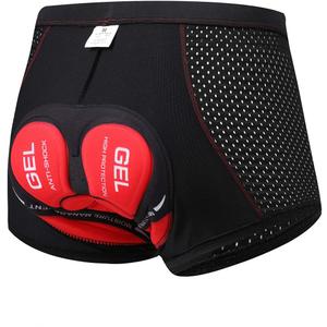 Men's Cycling 3D Padded Gel Bike Compression Shorts Underwear (X-Large, Red)