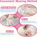 Dono Disposable Pull It Up Female Dog Diapers, 360 Stretchy Waist Puppy Diapers, Super-Absorbent Doggie Diapers with Rapid-Dry Technology Leak-Proof Design for Doggy in Heat Period, S 10 Pcs