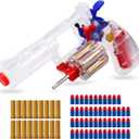 Soft Bullet Toy Revolver - Realistic Toy Gun Pistol with 50 Foam Bullets & 18 Shells - Ideal Gift
