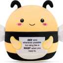 TOYSYM Bee Plush, Emotional Inspirational Support Bee Stuffed Animal, Stuffed BeePlushies Stuffy Plushie Pillow Decor Gifts for Women Men Kids Boys Girls