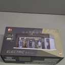 1/64 Scale Diecast Display Case for Hot Wheel Storage with LED Lights, Stackable Electric Garage with Voice Control, 3 Replaceable 3D Scenes Parking Lot Diorama for Model Cars (Black)