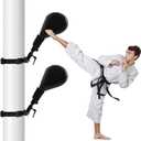 Taekwondo Kick Pads Boxing Pads Taekwondo Karate Sparring Gear Boxing Paddles Kicking Targets Martial Arts Training Equipment with Mounting Bracket for Youth Men (Black)
