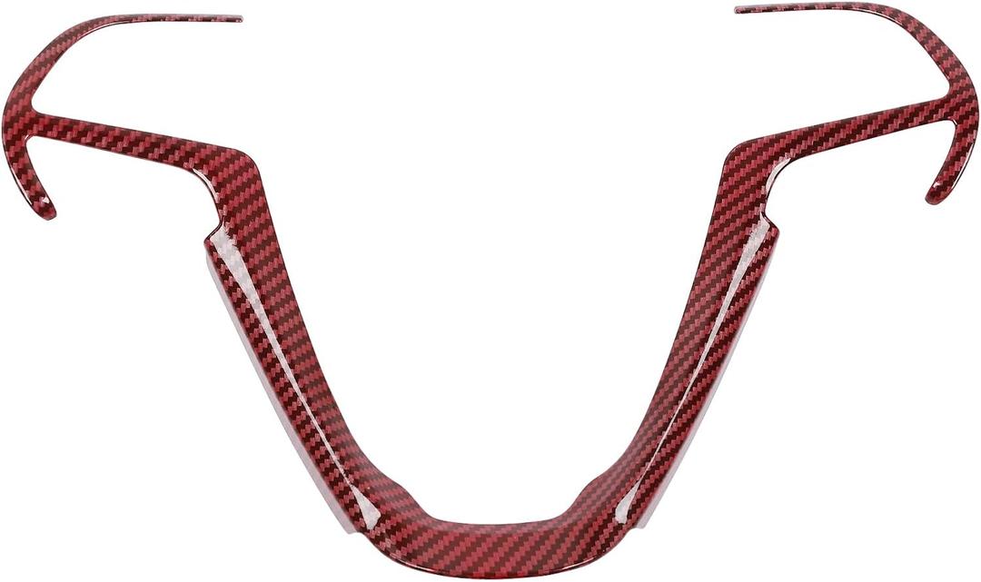 JeCar Steering Wheel Trim Cover Interior Decoration Trim Kit for 2014-2020 Jeep Grand Cherokee & Jeep Cherokee, Red Carbon Fiber