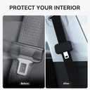 YONZEE 5-Pack Silicone Car Seat Belt Buckle Covers – Anti-Scratch, Noise Reduction & Buckle Protection – Universal Fit for Cars, SUVs, Trucks (Black)
