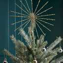 Holiday Home Led Starburst Tree Topper, Gold, 15 White Warm LED Lights 10.5 in W x 14 in H x 1.25 in