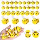 Mindsoft 30 Pcs Felt Bees for Crafts,Bee Party Decor 3 Size Little Bees Accessories Felt Bumble Plush Beehive Decor for DIY Gender Reveal Gift Themed Party Tiered Tray Decoration Costume DIY, Small