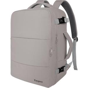Taygeer Laptop Backpack Purse for Women, Backpack for College Essentials with 15.6inch Laptop Compartment, Travel Bag Airline Approved CarryOn Work Bag for Nursing Doctor Business Travel, Brown (Large)