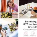 LETO for iPhone 16 Pro Wallet Case - Flip Folio Leather Kickstand - Fashionable Flower Designs - Credit Card Holder - Protective Phone Cover for Women and Girls - 6.3" - Blooming Sunflowers