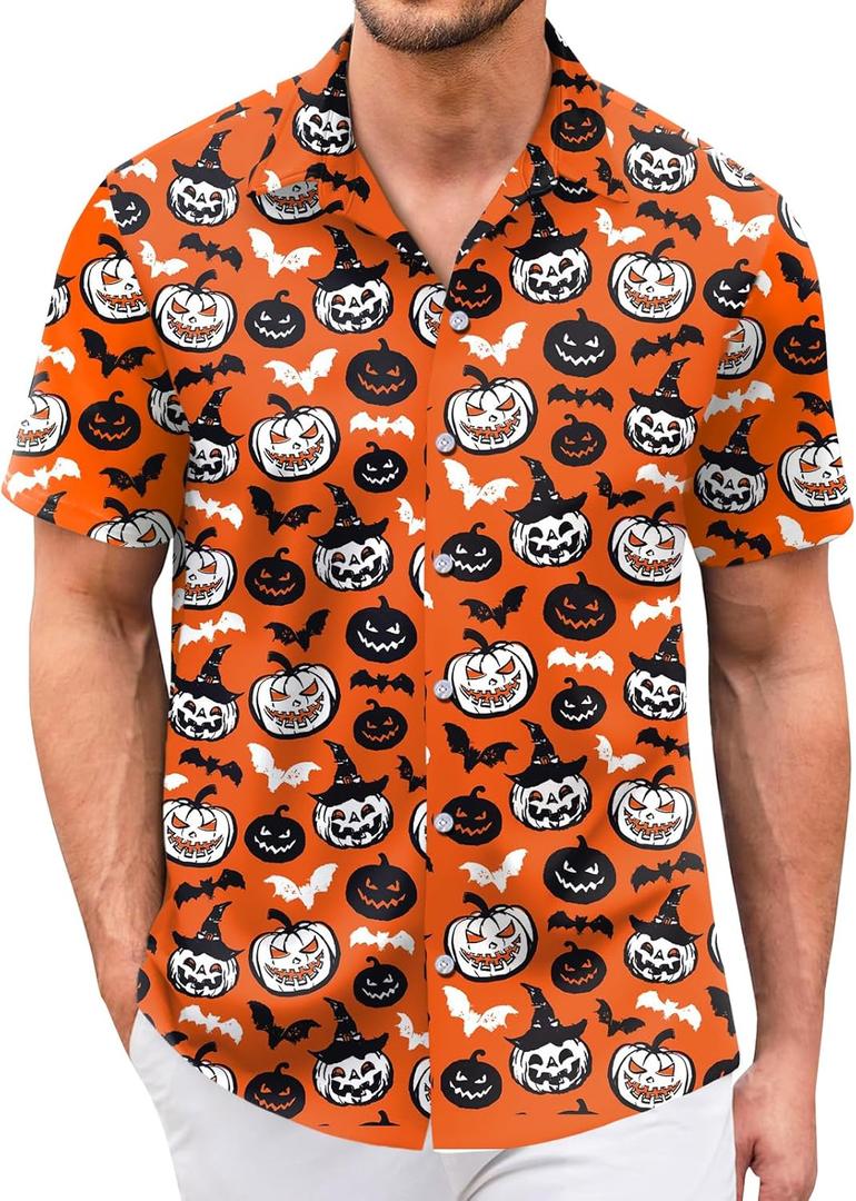 Hawaiian Shirt for Men Short Sleeve Button Down Shirt Men Casual Summer Tropical Beach Aloha Shirts Hawaii Party (XL)