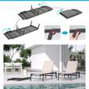 Aluminum Chaise Lounge Chair Outdoor, Foldable Patio Lounge Chair Assemble-Free, Pool Lounge Chairs with 5 Adjustable Backrest, Outdoor Lounge Chairs for Outside Poolside Beach Lawn Beige