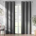Blackout Curtain and Drapes Bedroom Curtains 42x63 inch Solid Grommet Curtains for Living Room, Grey, 2 Pcs
