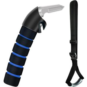 Car Door Handle for Elderly Car Assist Support Handle Multifunction Car Door Latch Bar for Seniors and Handicapped (Blue - 1 Pack Handle + Strap)