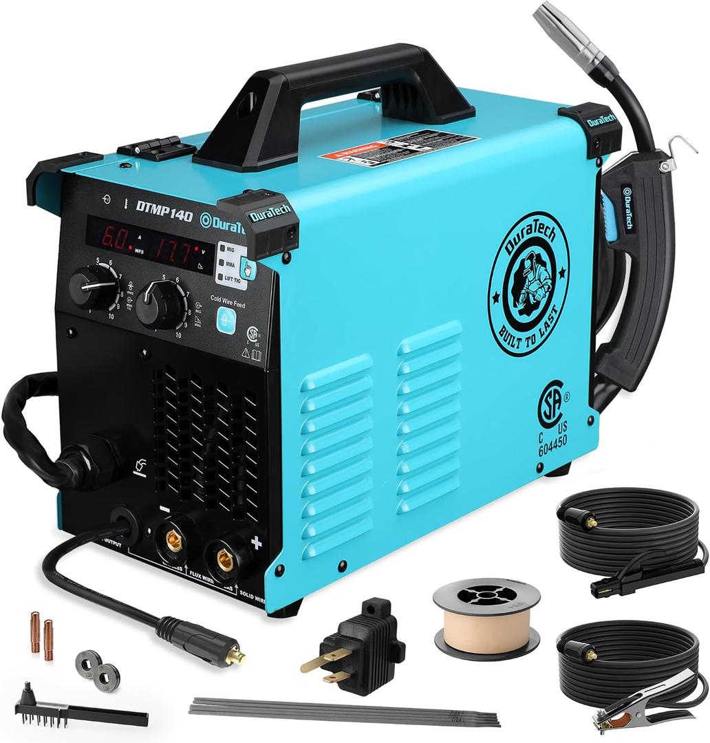 DURATECH 140Amp MIG Welder, 120V 4-in-1 Welding Machine with Welding Gun
