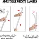 2 Pack Adjustable Length Wreath Hanger Christmas Decoration for Front Door,Extends from 15 - 24 Metal Wreath Hooks Over The Door for Party Decoration, Hanging Clothing, Towels, WreathsWhite