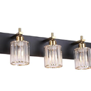 5-Light Vanity Lights for Bathroom: Black Gold Vanity Lights with Crystal Glass Shade, Modern Crystal Bathroom Light Fixtures Over Mirror, 34inch Black Gold Wall Sconce for Bath, E26 Base