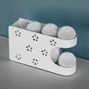 Magnetic Laundry Room Dryer Ball Holder & Organizer - Automatic Roller Chute Container With Balls White