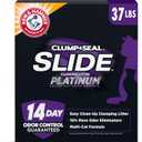 ARM & HAMMER Clump & Seal SLIDE Platinum Multi-Cat Clumping Cat Litter, Easy Clean Technology with No Scrubbing, 14-Day Odor Control, 37 lbs