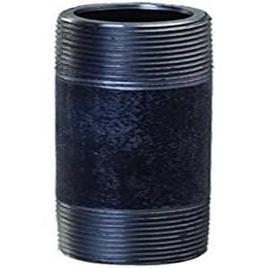 Everflow Supplies NPBL3540 4" Long Black Steel Nipple Pipe Fitting with 3-1/2" Nominal Size Diameter