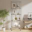 Garage Shelving with Wheels, 5 Tier Shelving Unit and Adjustable Feet, 865 lb High Capacity Rolling Storage Shelf for Kitchen, Office, Dining Room, Garage(23.6"x 17.7"x 72"), Chrome