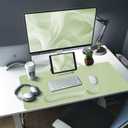 Bloss Leather Desk Mat and Keyboard Wrist Rest, Large Mouse Pad + Keyboard Pad+Mouse Wrist Support, Non-Slip Desk Mat Protector for St Patricks Day(31.515.7 Inches, Green)