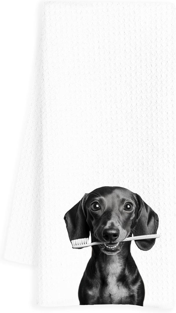 Funny Dachshund Gifts Hand Towels for Bathroom, Weiner Dog Bathroom Hand Towels, Weiner Dog Gifts for Women, 16x24 Inch