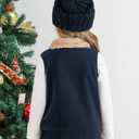 Toddler Girls Boys Fleece Vest Winter Warm Clothes Buffalo Plaid Christmas Jacket Kids Puffer Quilted Gilet Coat (3T, Navy)