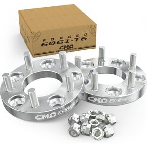 Customadeonly Forged 5x127 (5x5) Wheel Adapters 25mm (1 Inch) (2pcs, 78.4mm Bore, 1/2" Studs) Compatible with Jeep Wrangler JK 20072018, Grand Cherokee WJ/WK 19992010