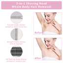 Electric Razor for Women Men with LED Display,4 in 1 Ladies Wet & Dry Body Razors and Facial Hair Remover, Rechargeable Hair Removal Kit for Nose Face Body Leg Bikini Arm Hair (White)